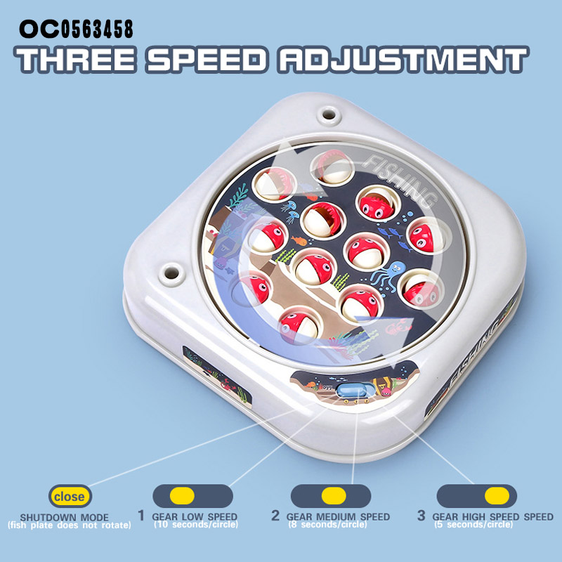 Goodway - Kids Fishing Game Toy With Magnetic Rod & Rotating Fish Grey