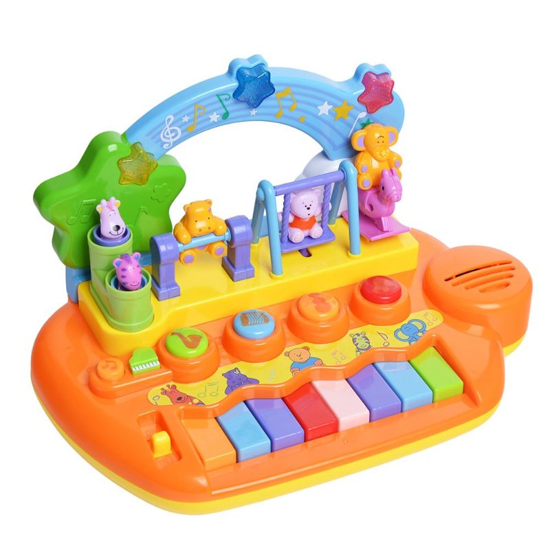 Goodway - Baby Musical Piano Toy With Animal Swing & Lights - Orange