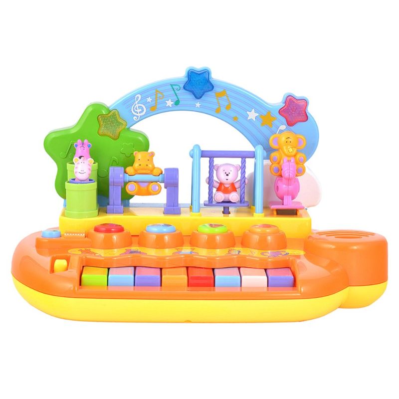 Goodway - Baby Musical Piano Toy With Animal Swing & Lights - Orange