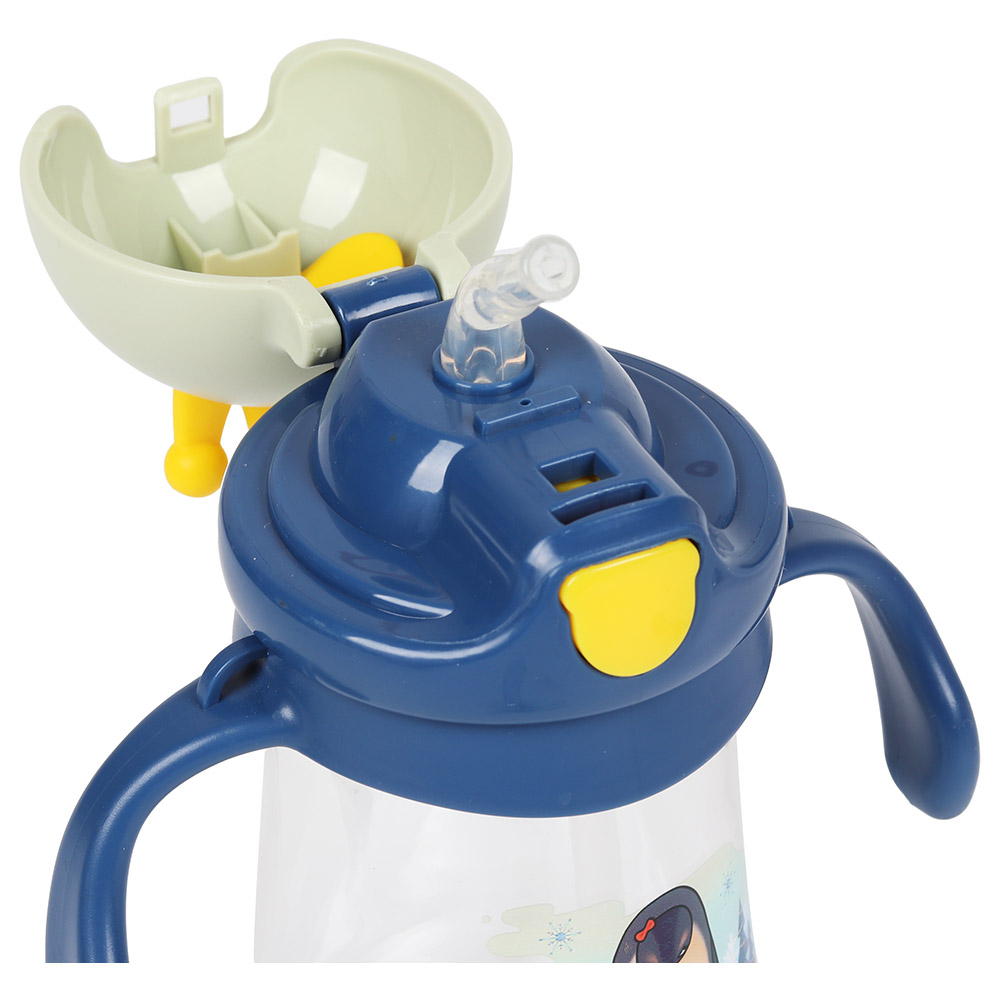 Little Angel - 350ml Baby Water Bottle with Straw Crown Lid for Toddlers - Blue