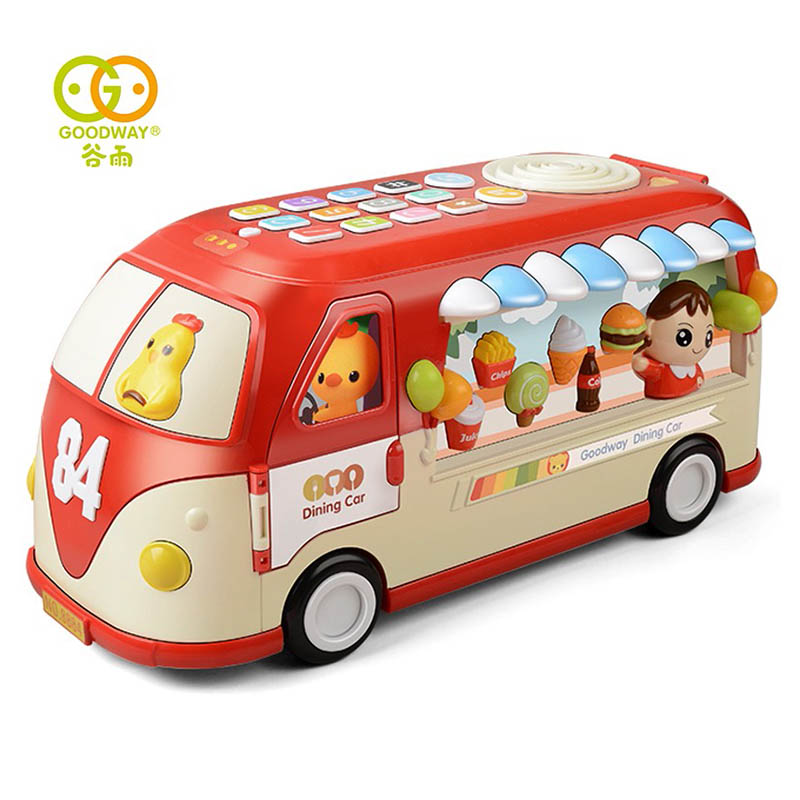 Goodway - Kids Educational School Bus Toy W/Music Lights & Alphabet