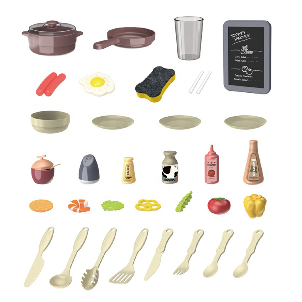 Little Angel Kids Toys Electric Kitchen 36pcs - Brown