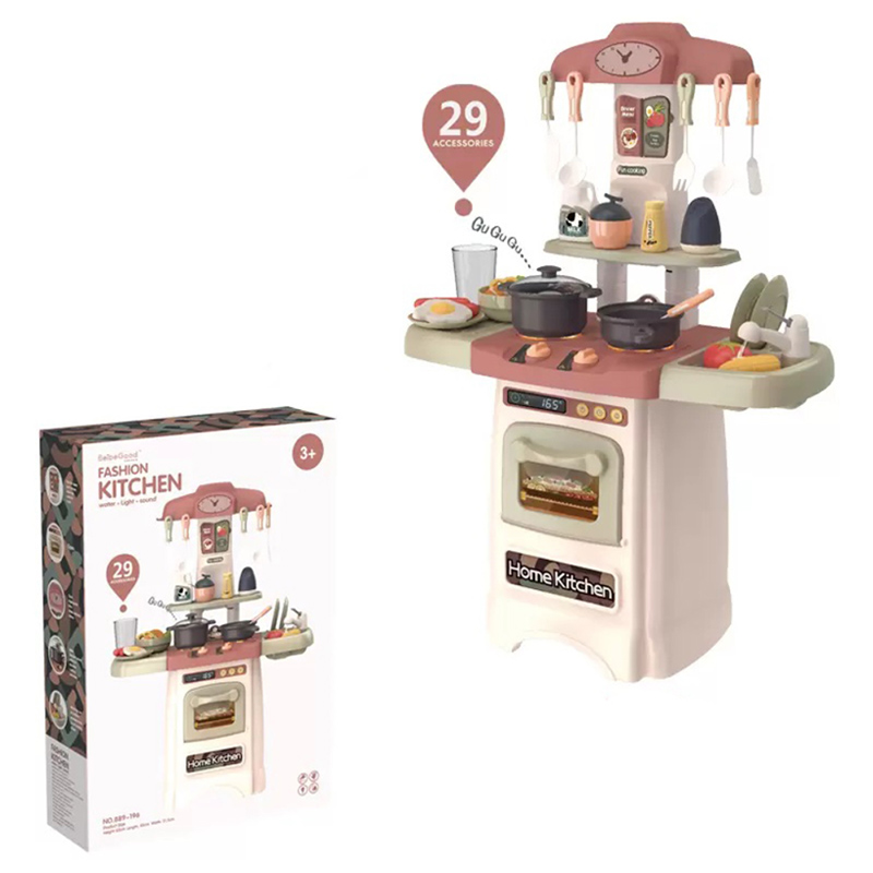 Beibe Good - Electric Kitchen Playset With 29 Accessories - Beige