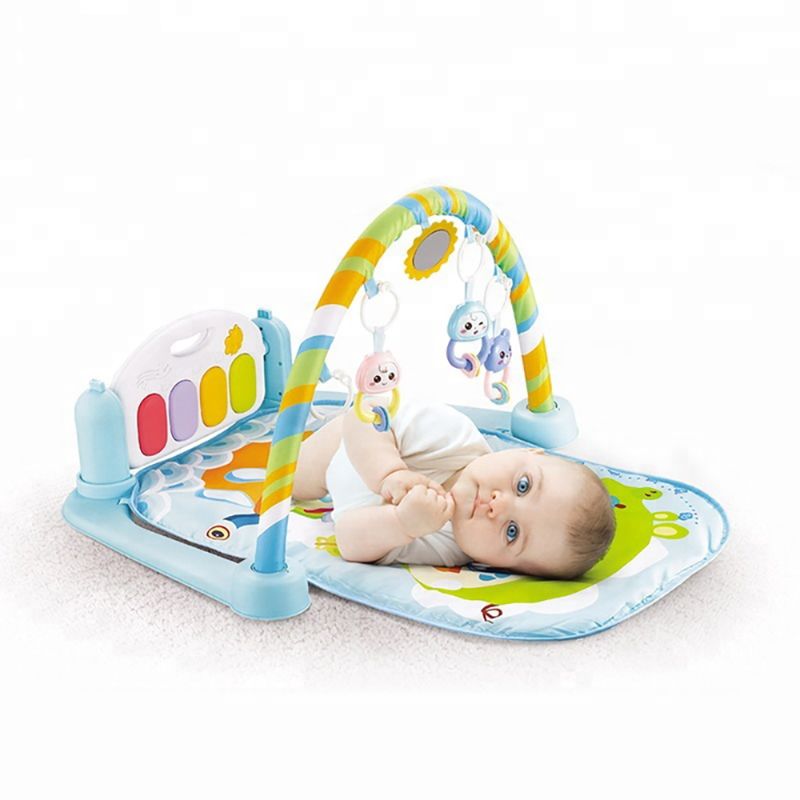 Little Angel Baby Play Mat Activity Gym With Piano Kick Toy - Blue