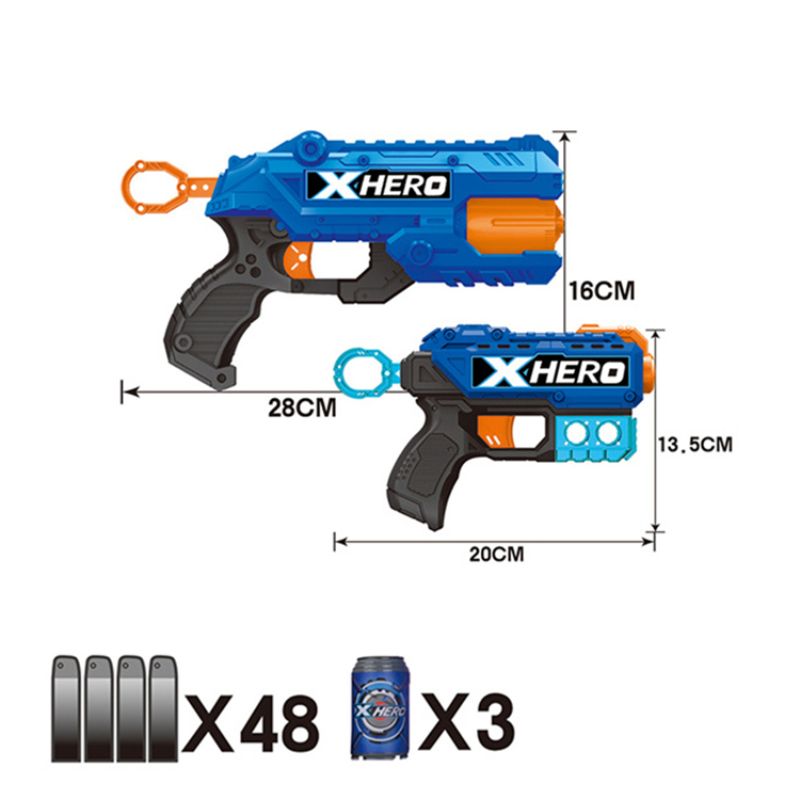 Hero - Kids Gun Shooting Game Toys 4 X Blaster - Red & Blue