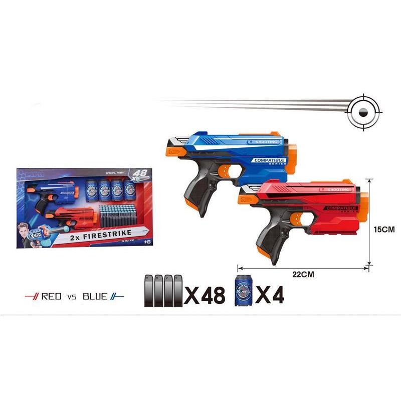 Hero - Kids Gun Shooting Game Toys 2 X Blaster - Red & Blue