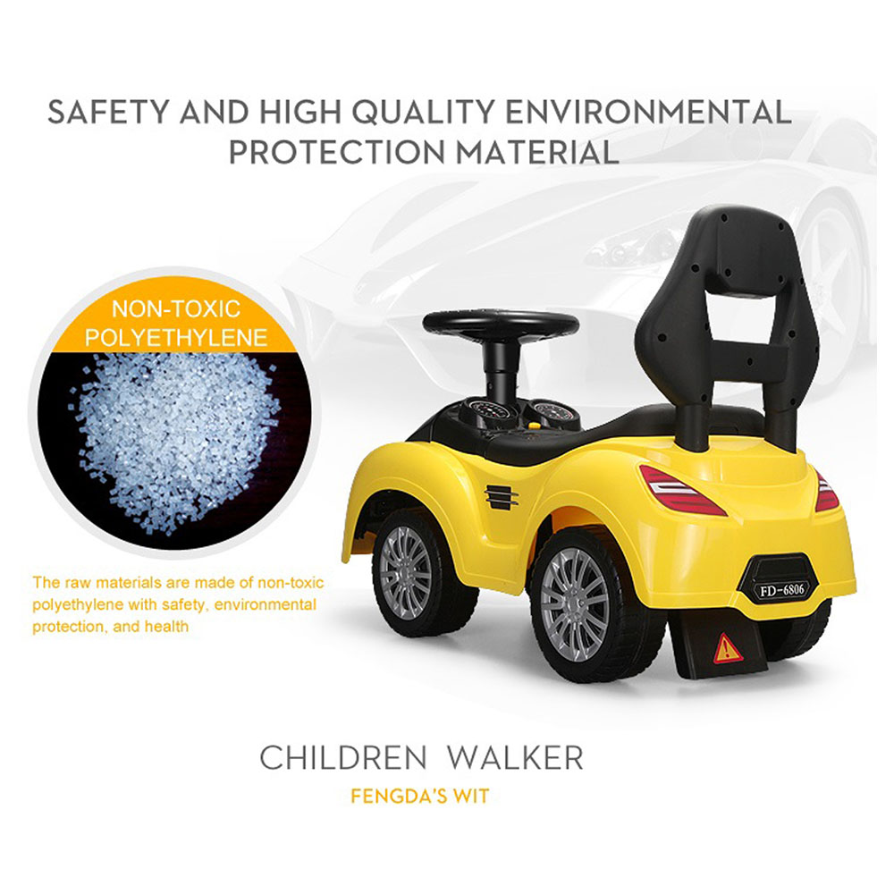 Little Angel Baby Ride On Push Car With Steering Wheel -Yellow