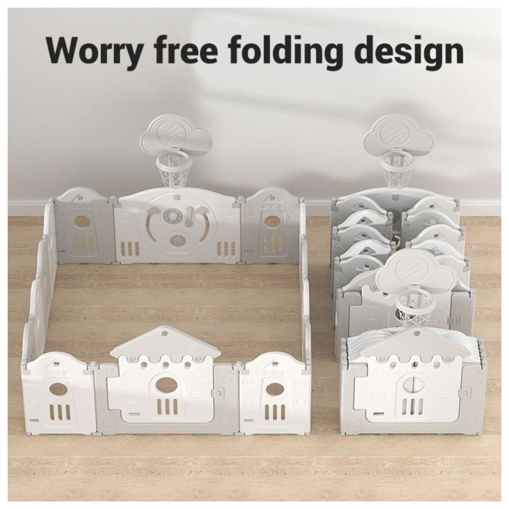 Little Angel Baby Playpen Toddler Play Yard With Hoop-16Pcs
