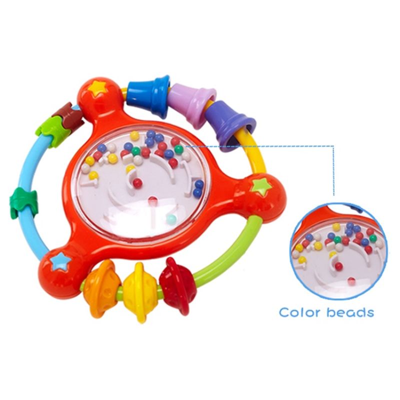 Goodway - Baby Rattle Toy Colorful Beads Spinner - Red