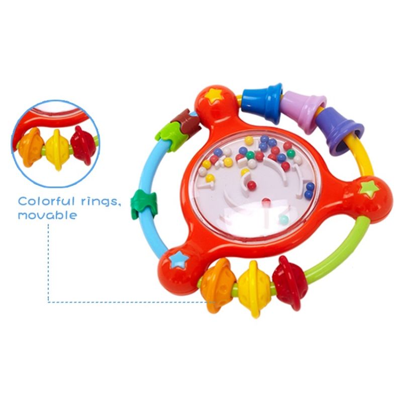 Goodway - Baby Rattle Toy Colorful Beads Spinner - Red