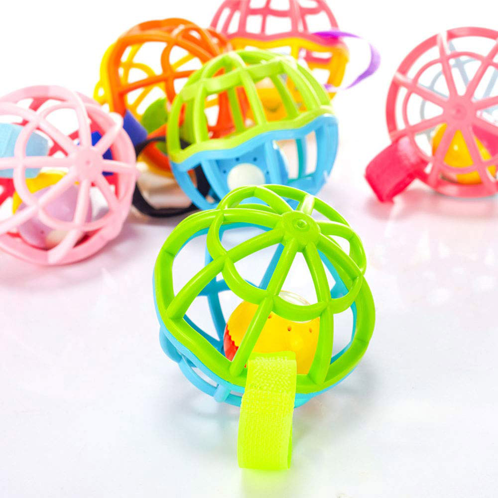 Goodway - Baby Rattle Ball Soft Cage Grip Toy With Sound - Blue