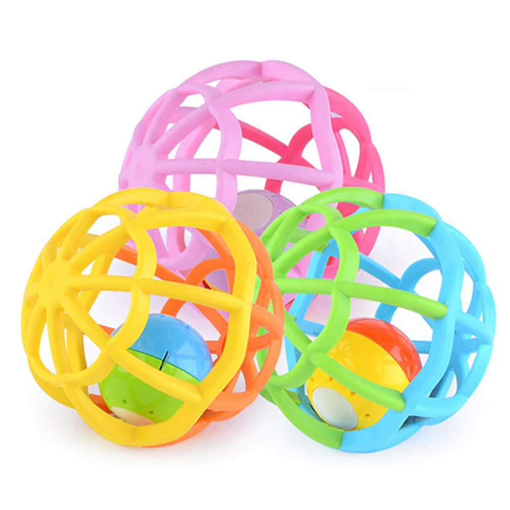 Goodway - Baby Rattle Ball Soft Cage Grip Toy With Sound - Yellow