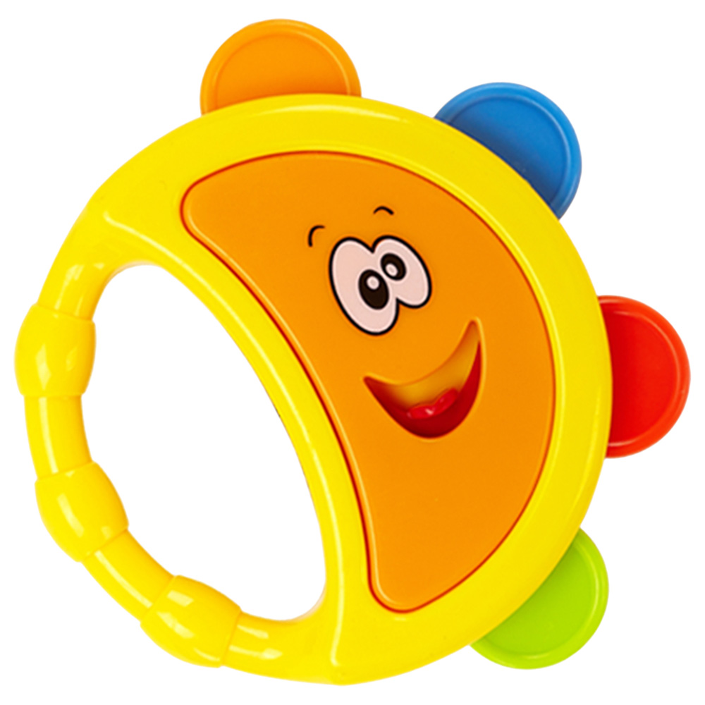 Goodway - Baby Rattle Tambourine Toy With Easy Grip Handle - Orange