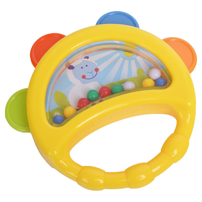 Goodway - Baby Rattle Tambourine Toy With Easy Grip Handle - Orange