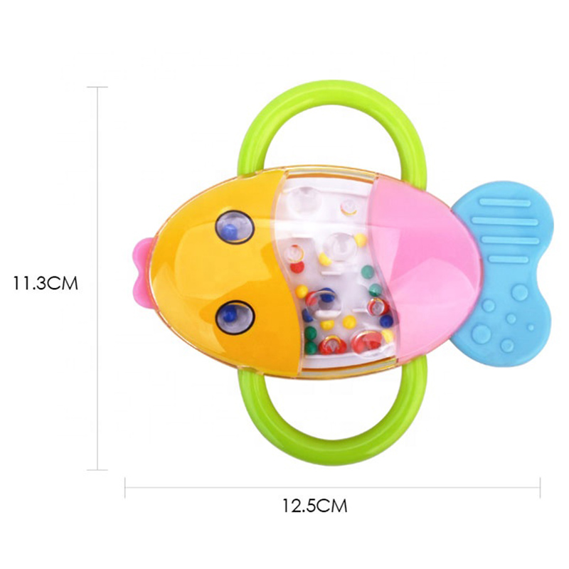 Goodway - Baby Rattle Teether Toy With Beads & Grip Handles - Yellow