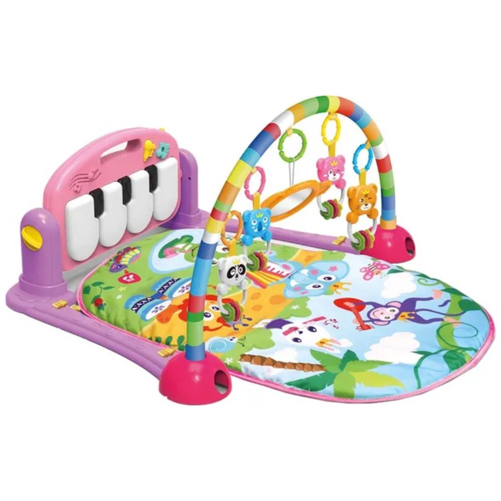 Huanger - Baby Play Gym Piano Mat Activity Center Toys - Pink