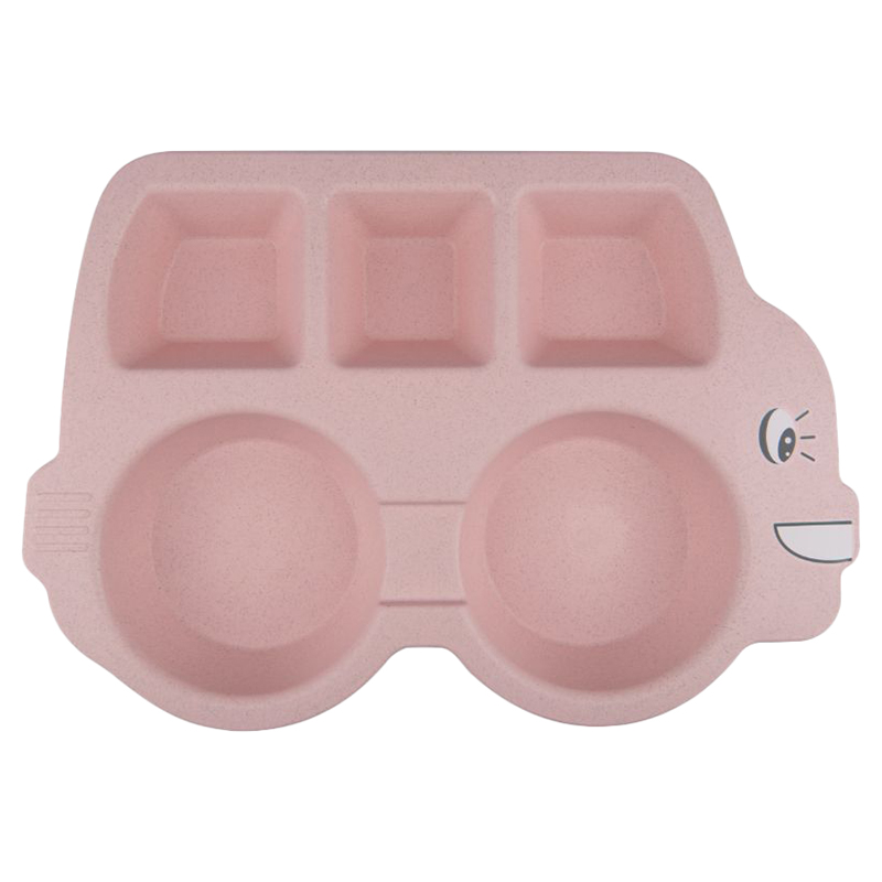 Little Angel Children Car Shape Dinner Plate Set Pink