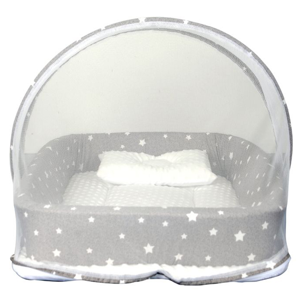 Little Angel Baby Nest Bed With Mosquito Net Newborn Lounger Grey