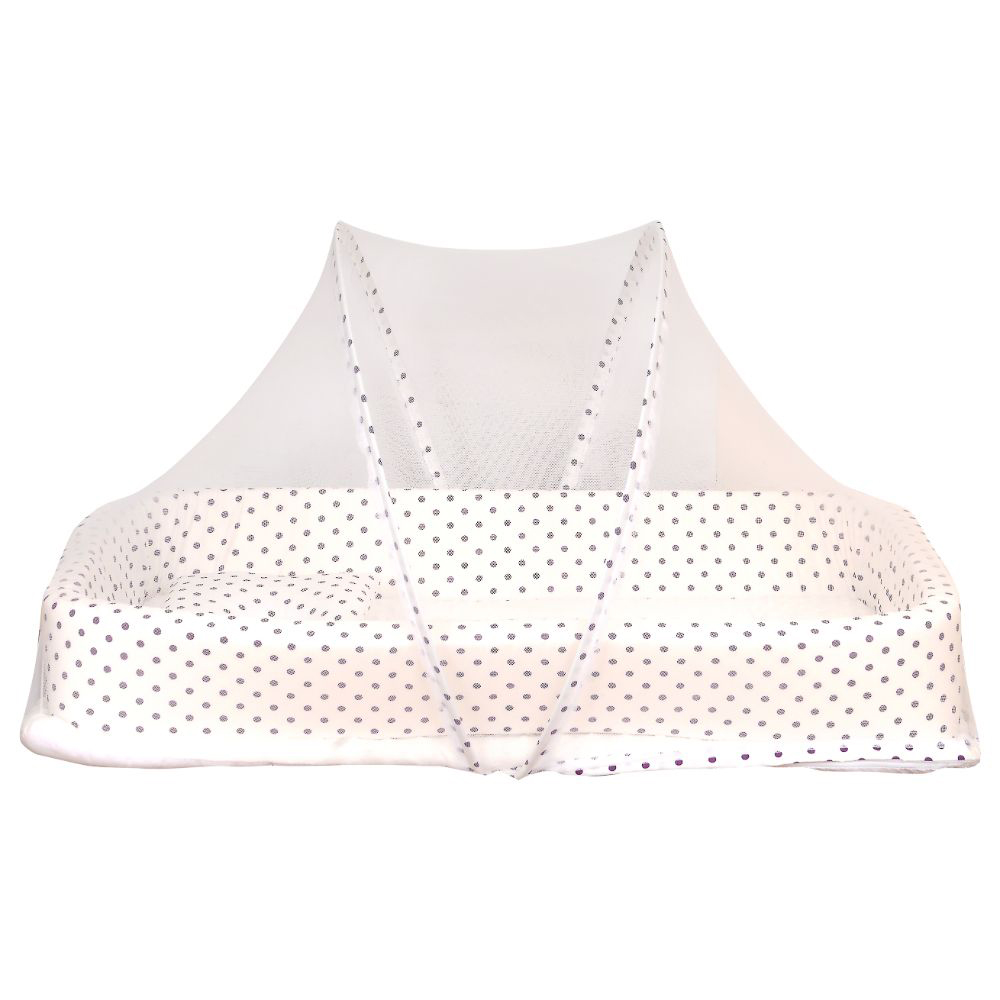 Little Angel Baby Nest Bed With Mosquito Net Newborn Lounger - Polka