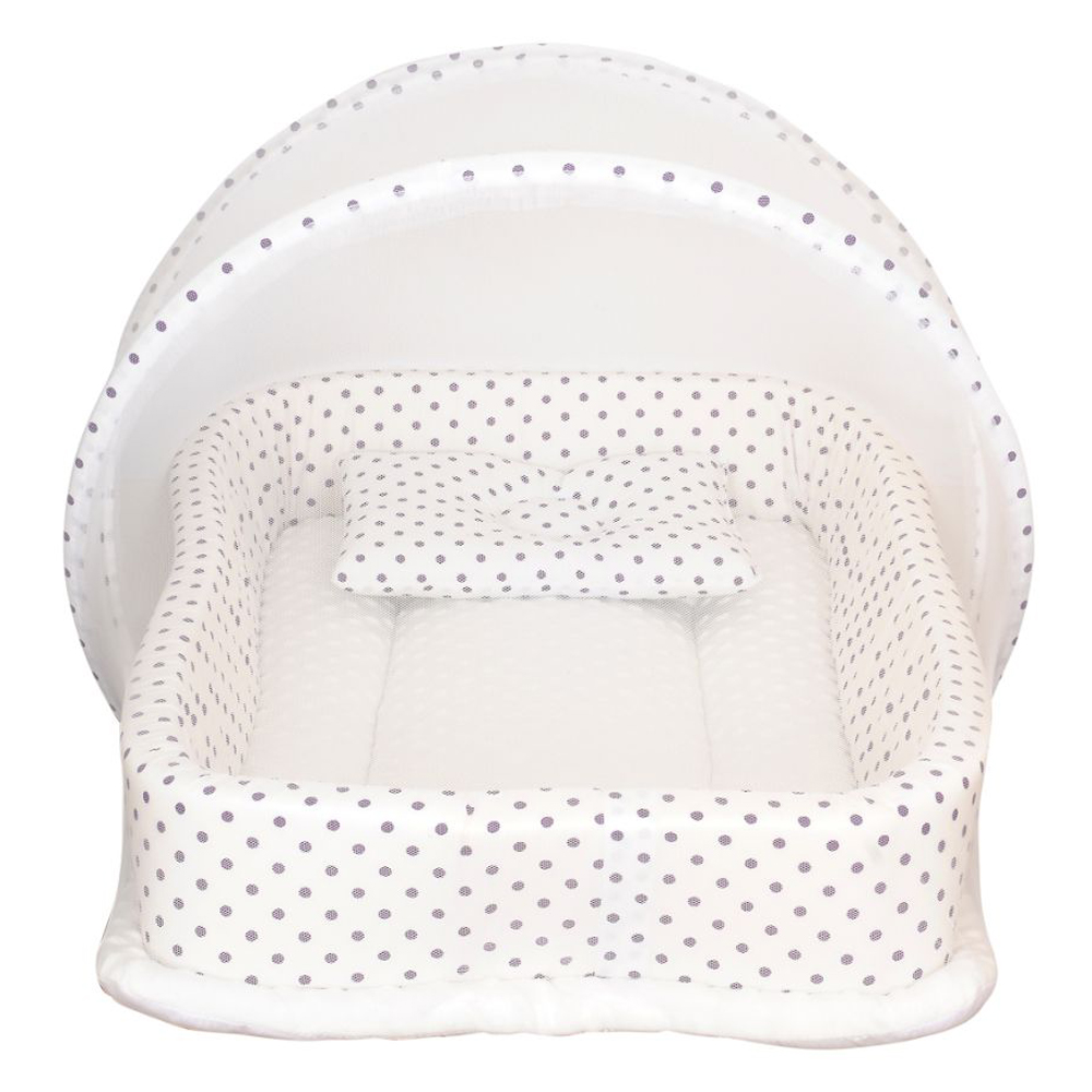 Little Angel Baby Nest Bed With Mosquito Net Newborn Lounger - Polka
