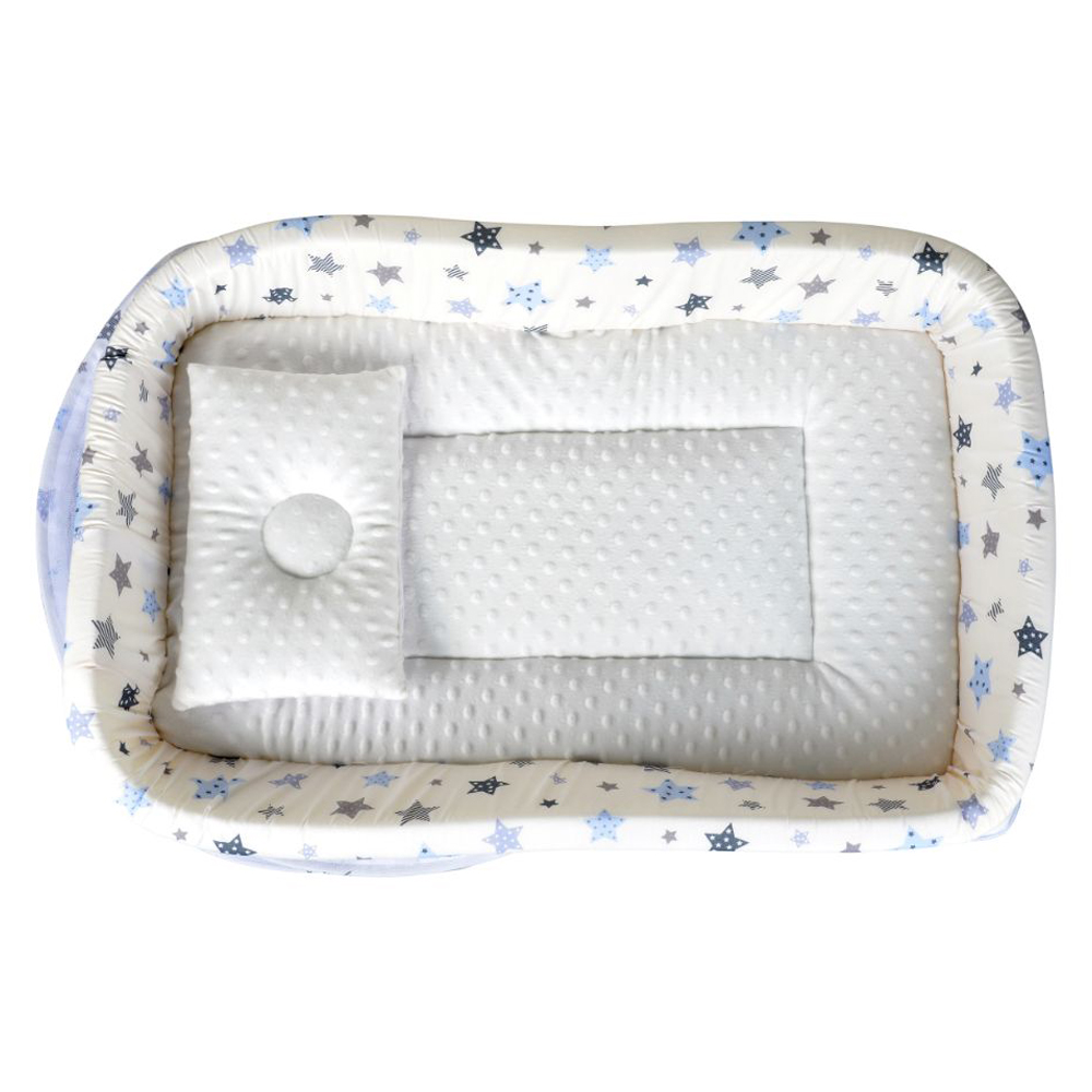 Little Angel Baby Nest Bed With Mosquito Net Newborn Lounger - White