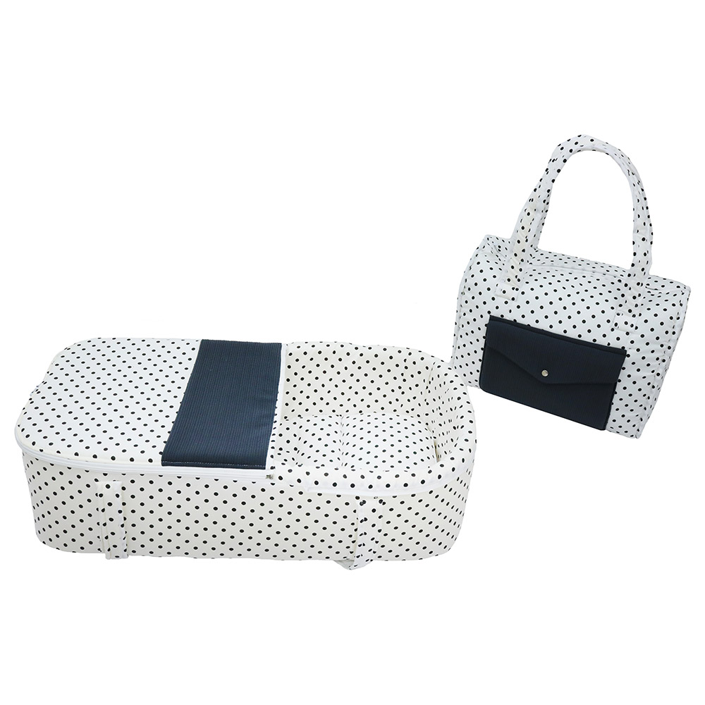 Little Angel Portable Bassinet Baby Carry Nest Travel Cot With Diaper Bag Polka