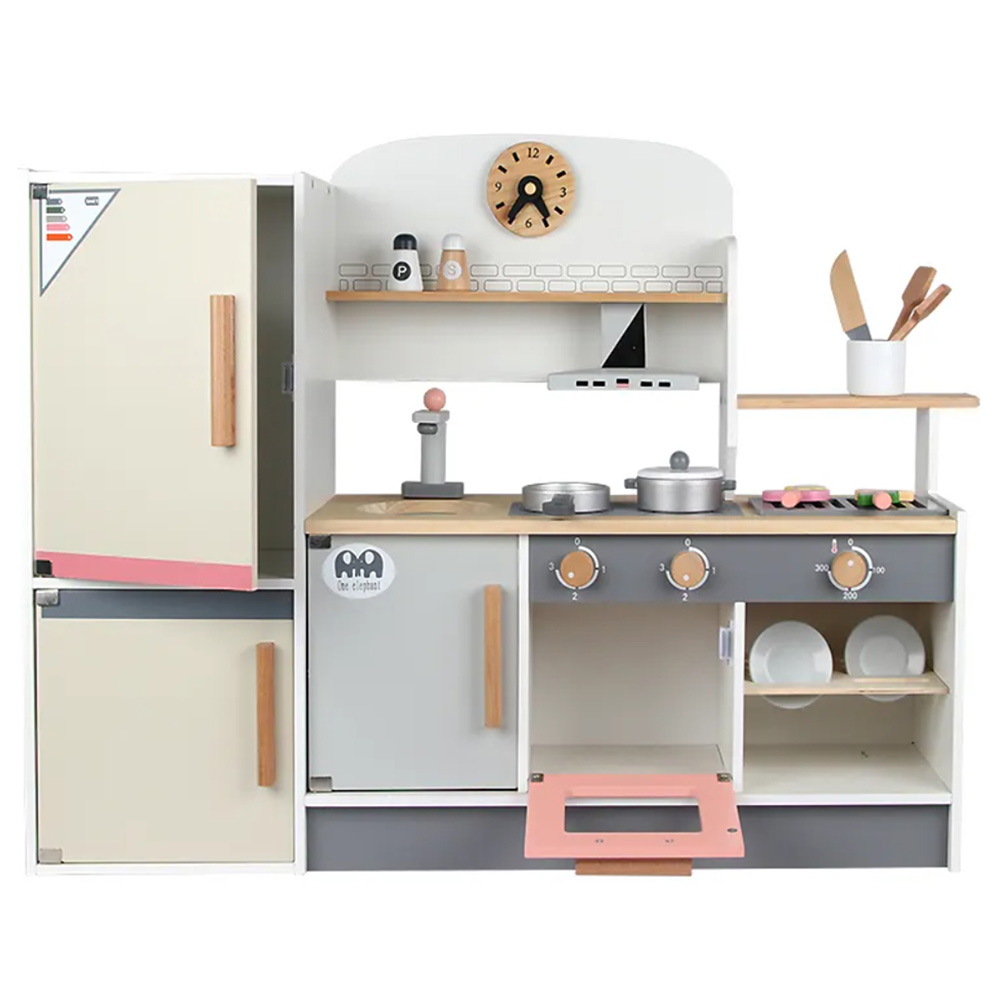 Little Angel - Wooden Kitchen Playset For Kids Pretend - Beige