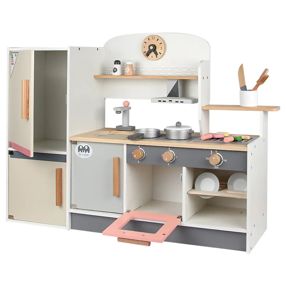 Little Angel - Wooden Kitchen Playset For Kids Pretend - Beige