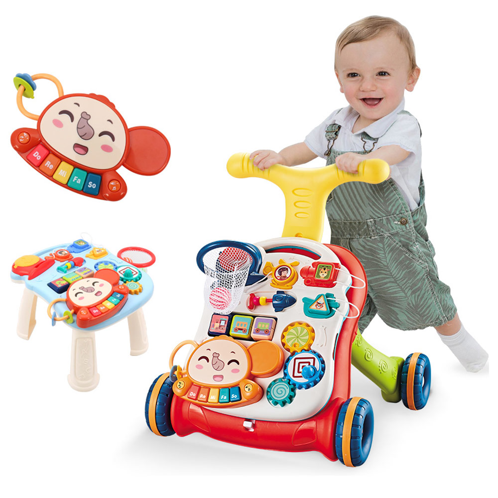 Little Angel - Learning Baby Walker with Musical Activity Board & Push - Red