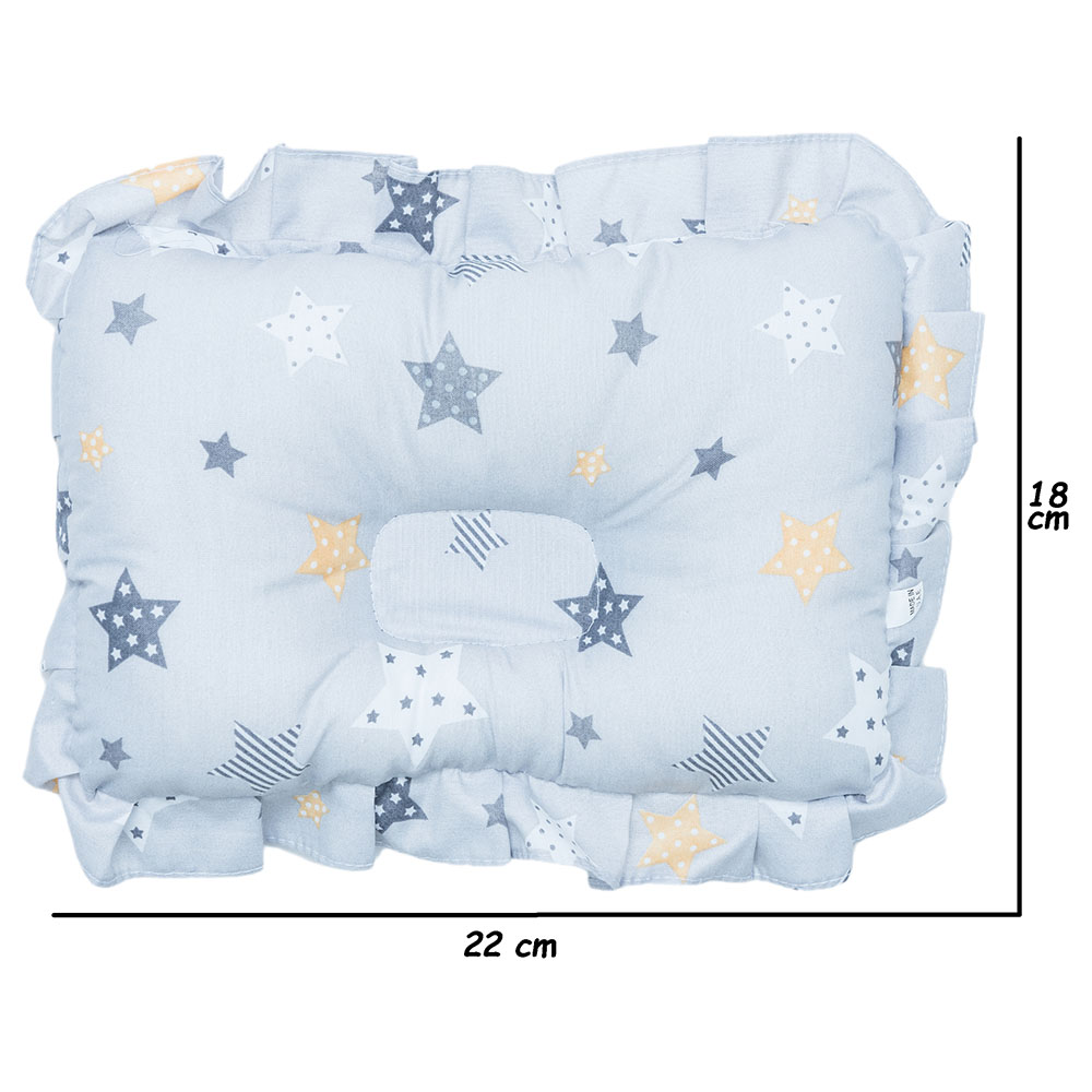 Night Angel - Baby Pillow - Newborn Flat Head & Neck Support - Star Grey