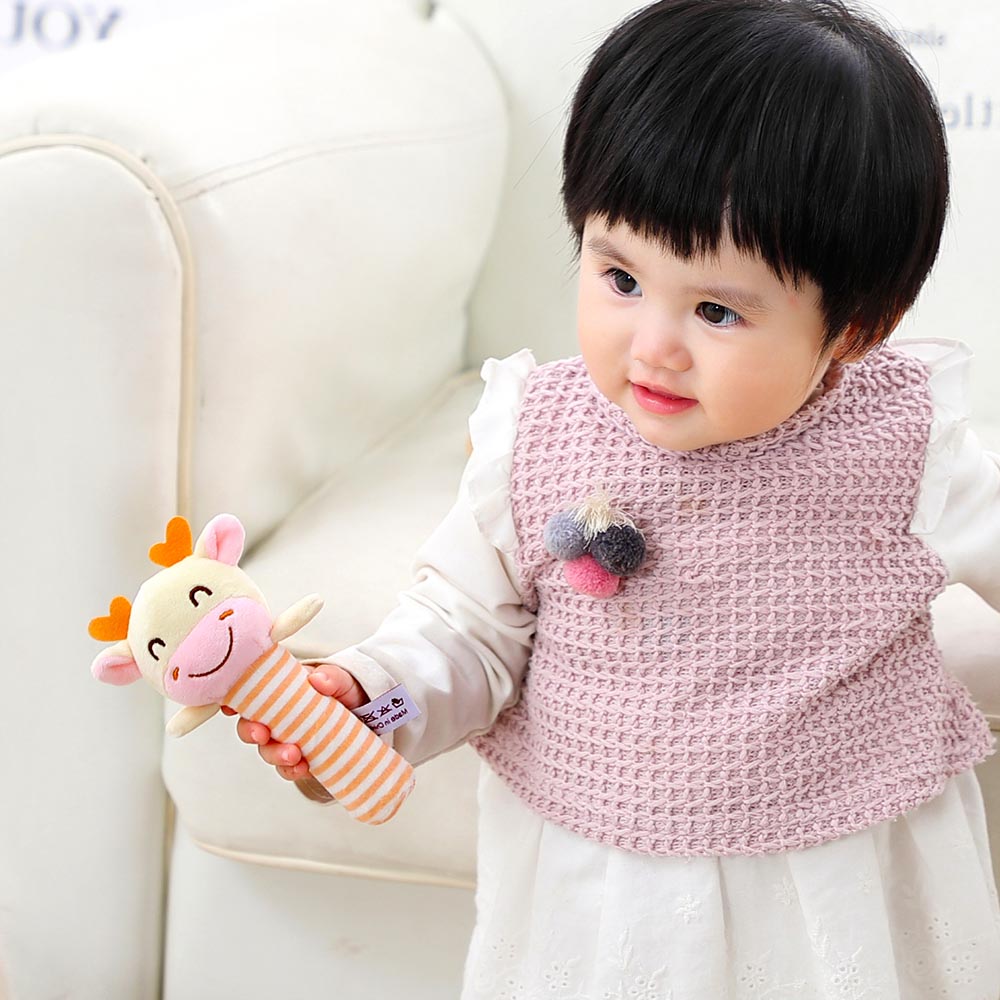 Little Angel - Soft Plush Baby Rattle Stick Toy - Giraffe