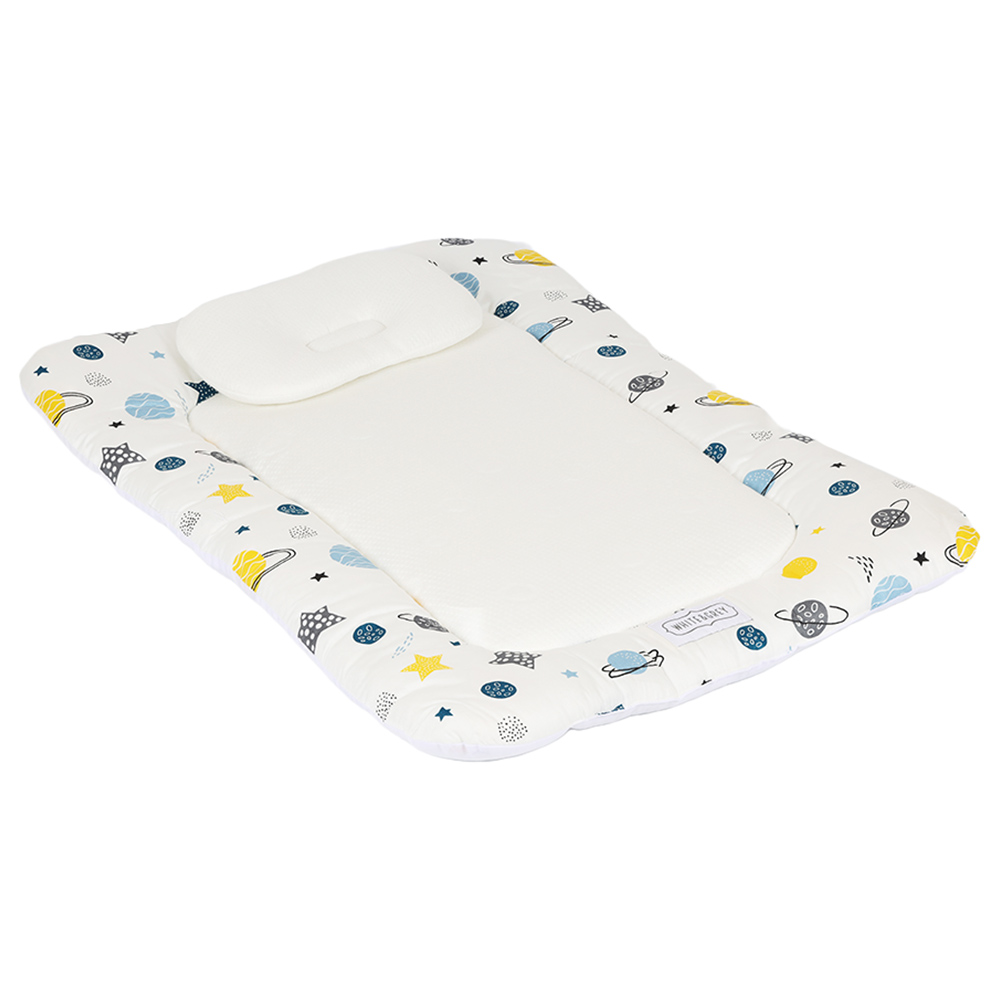 White&Grey Baby Mattress With Pillow - Planet