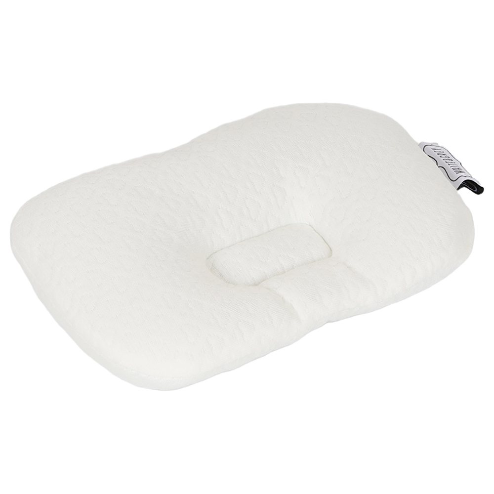 White&Grey - Bamboo Cushioned Baby Pillow - Heart Pattern