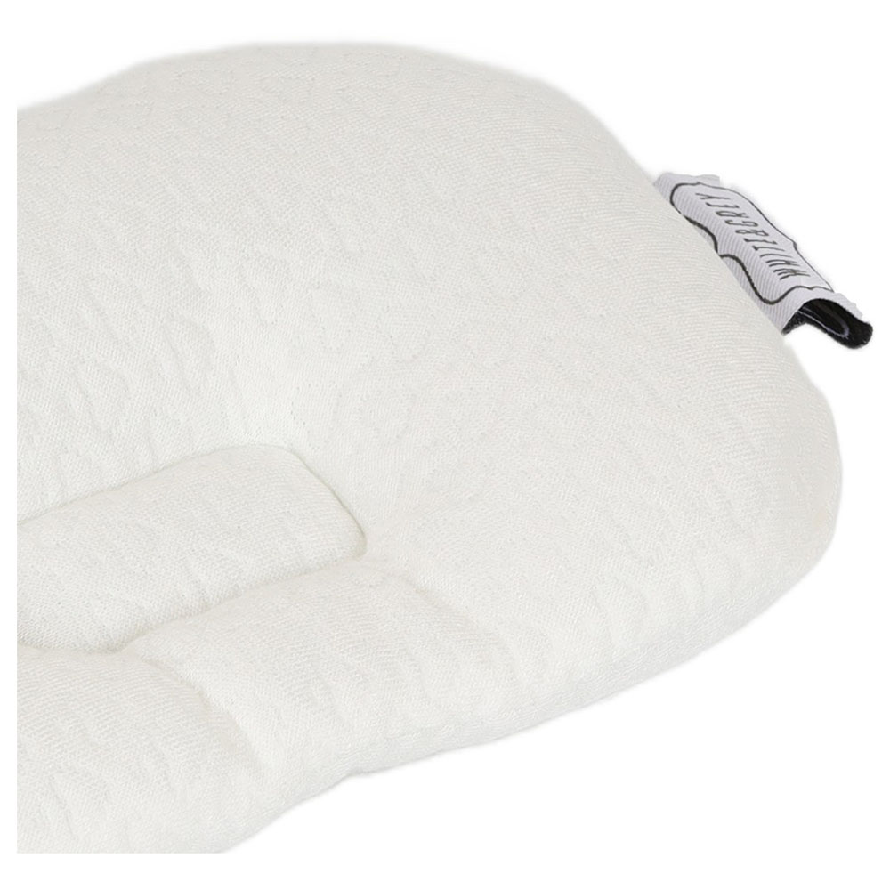 White&Grey - Bamboo Cushioned Baby Pillow - Heart Pattern