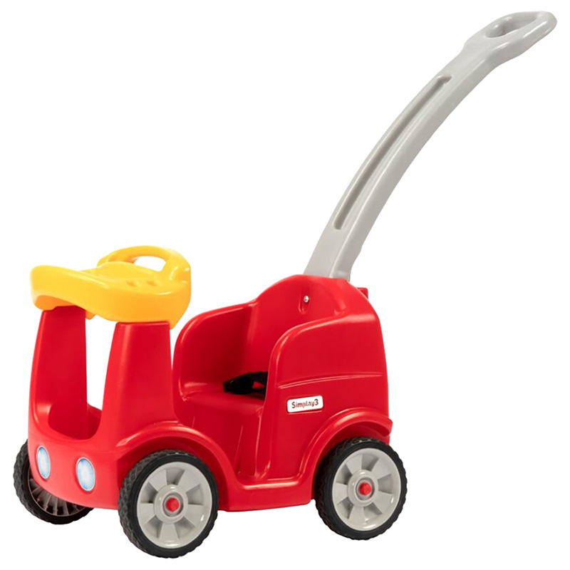 Simplay3 - Roll & Stroll Quiet Ride Push Car - Red