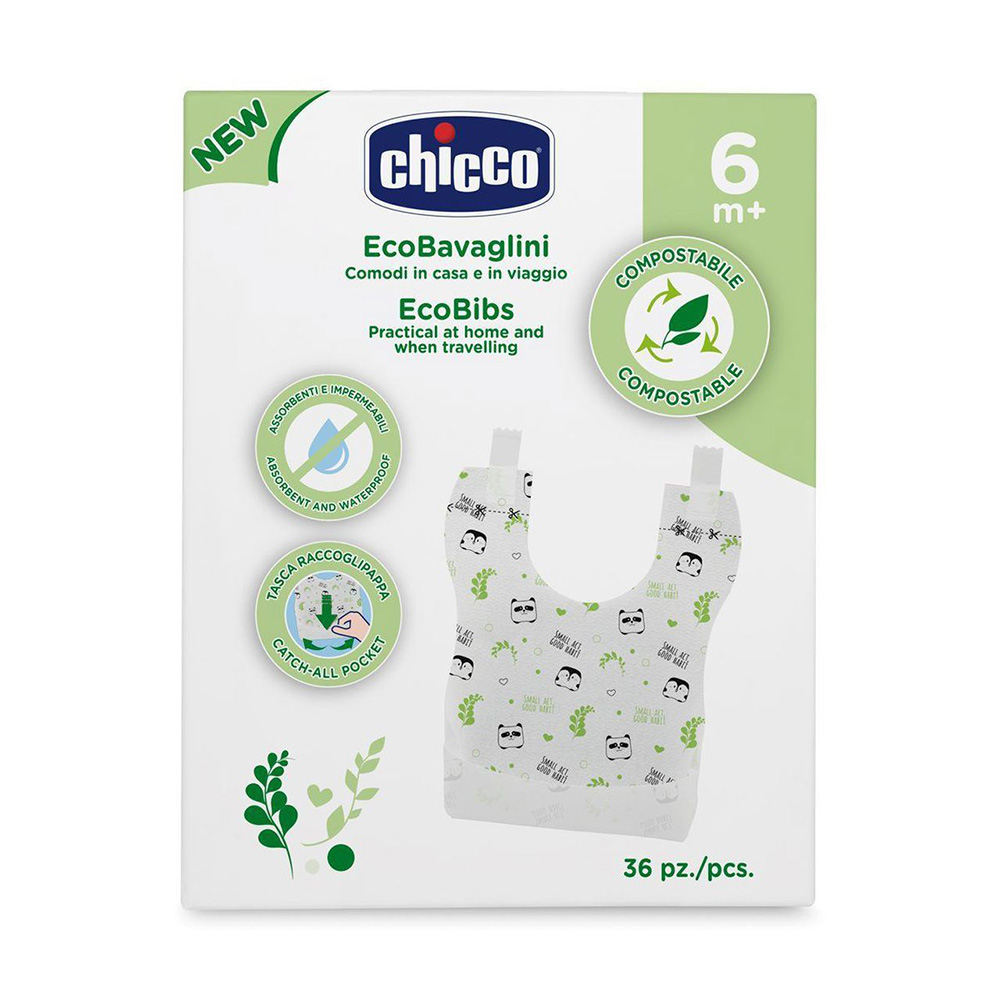 Chicco - Eco Disposable Bibs 6m - Pack Of 36