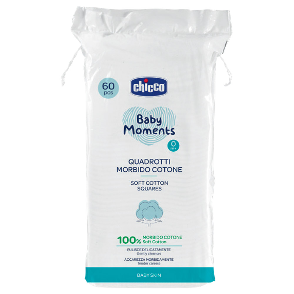 Chicco - Baby Moments Soft Cotton Squares - Pack of 60