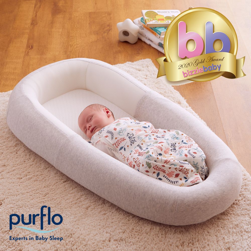Purflo Sleep Tight Breathable Baby Bed - Minimal Grey
