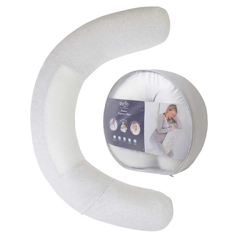 Purflo - Breathe Pregnancy Pillow for Mums - Minimal Grey