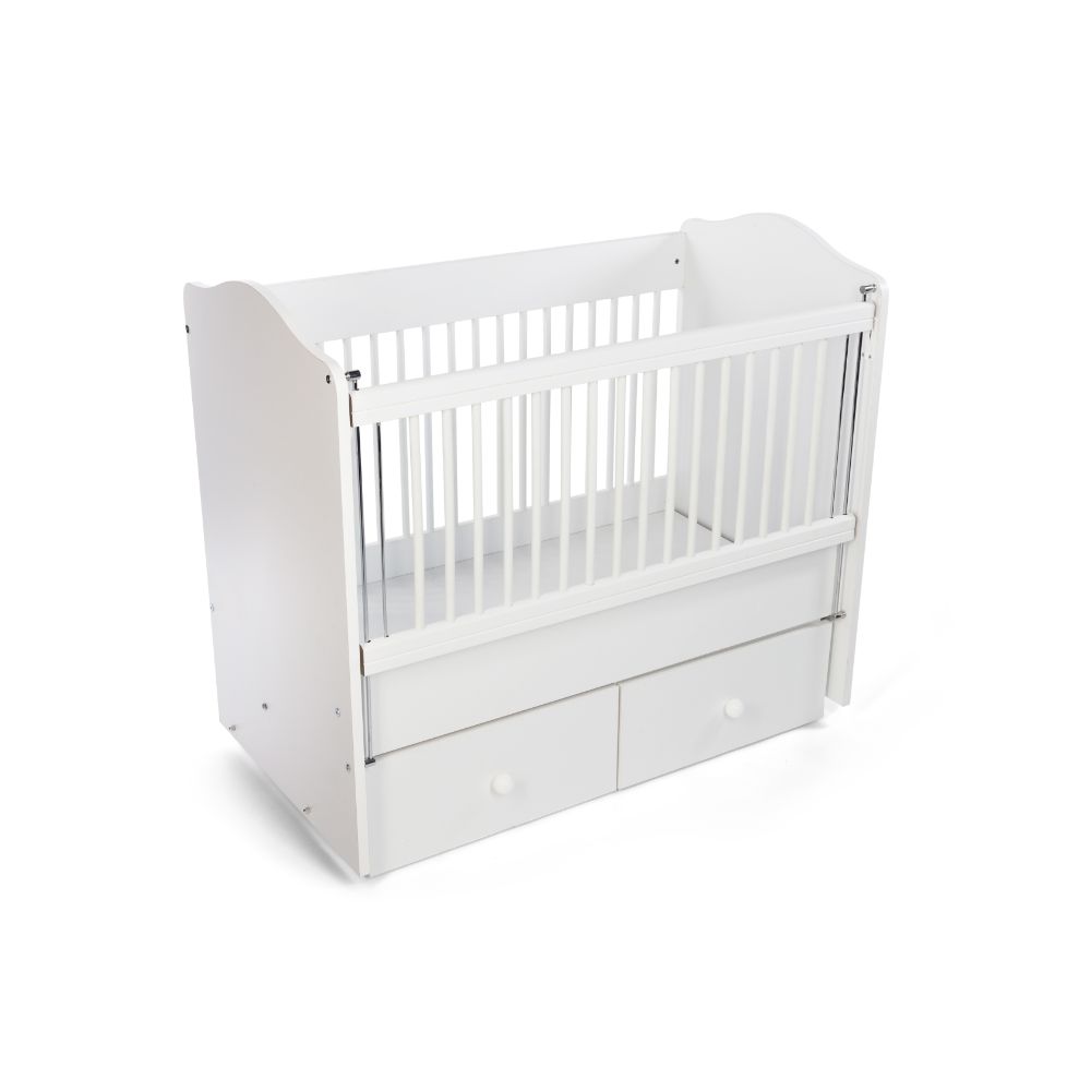 Belis Nino Convertible Wooden Bed with Drawers 50x100cm - Dove