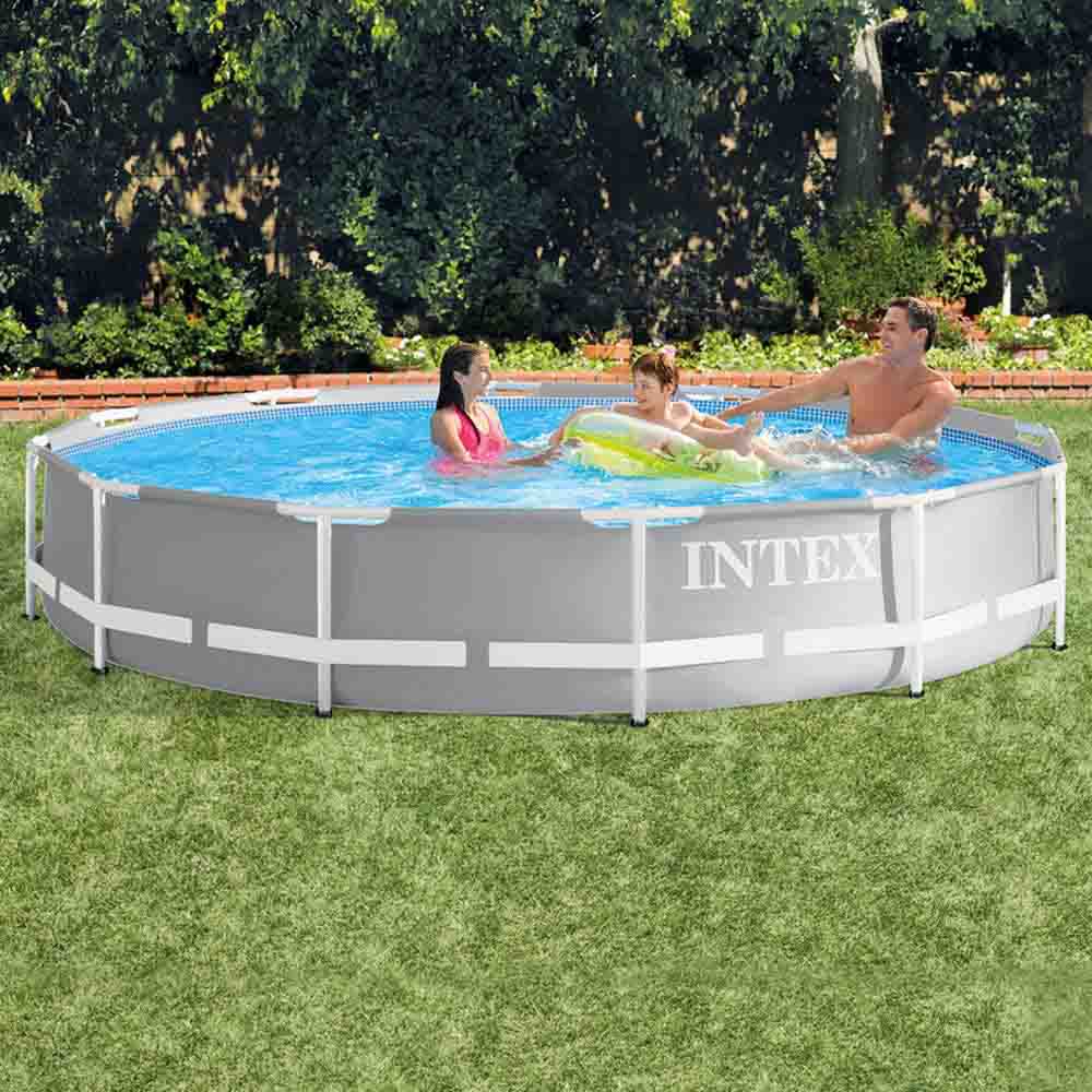 Intex - 12ft x 30In Prism Frame Premium Pool - Grey