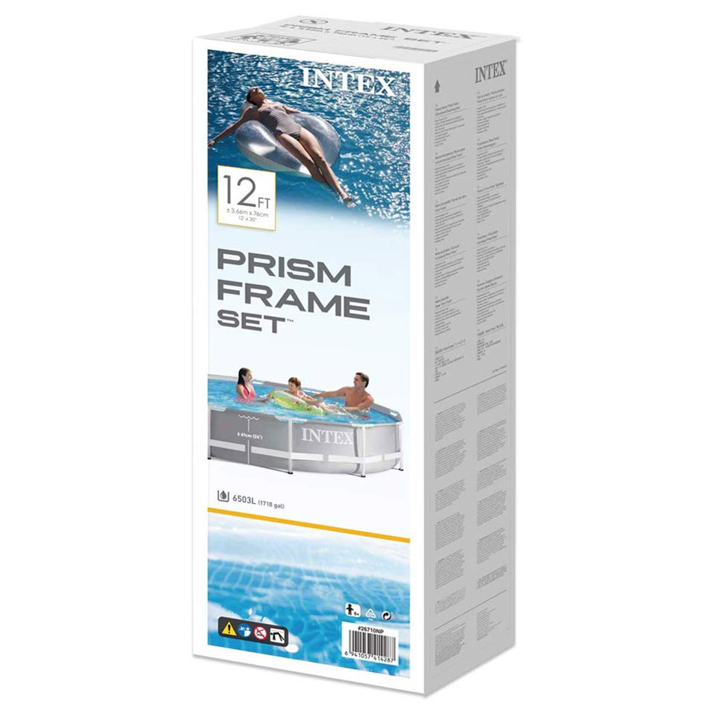 Intex - 12ft x 30In Prism Frame Premium Pool - Grey