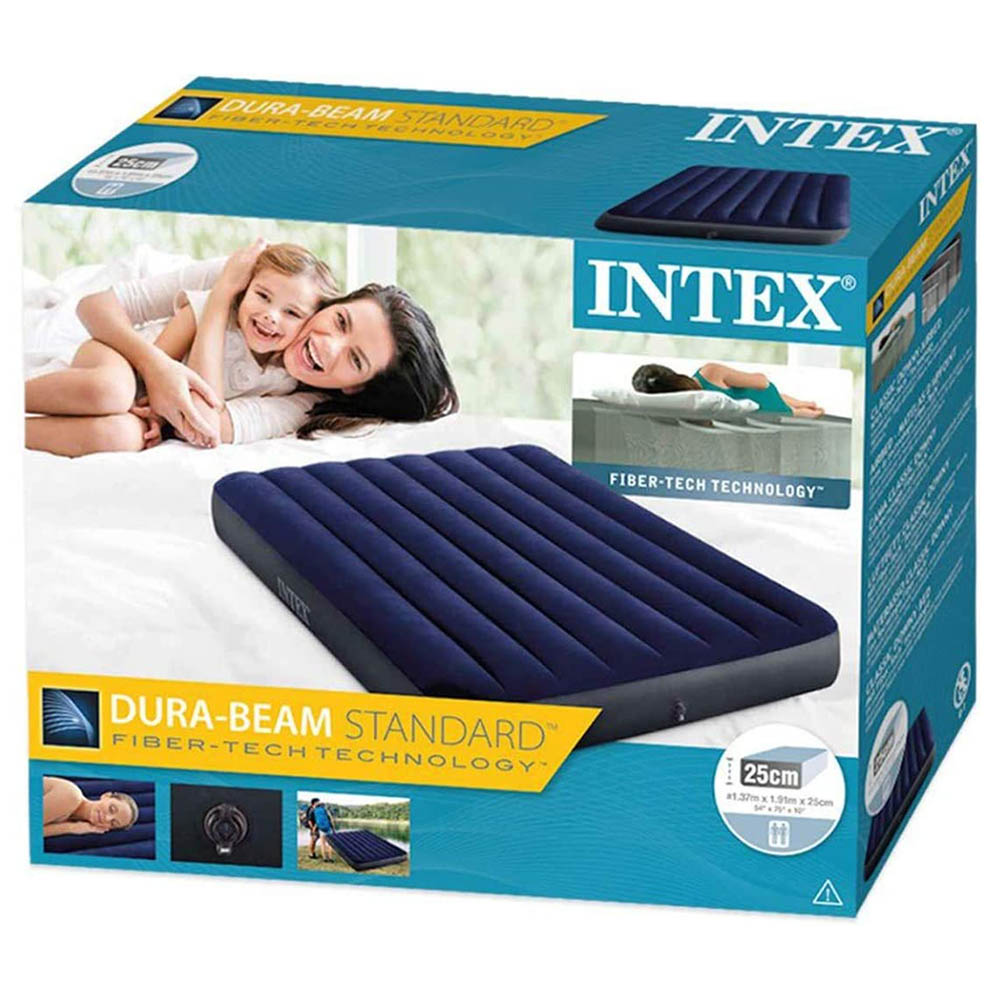 Intex - Full Dura-Beam Series Classic Downy Airbed - Navy