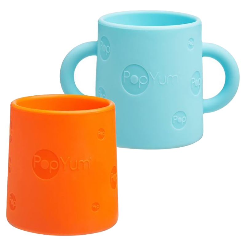 PopYum - Silicone Training Cup - 2pcs - Blue/Orange - 148ml