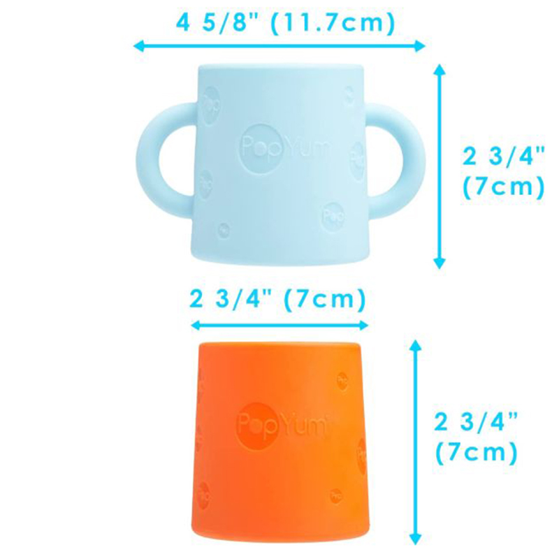 PopYum - Silicone Training Cup - 2pcs - Blue/Orange - 148ml