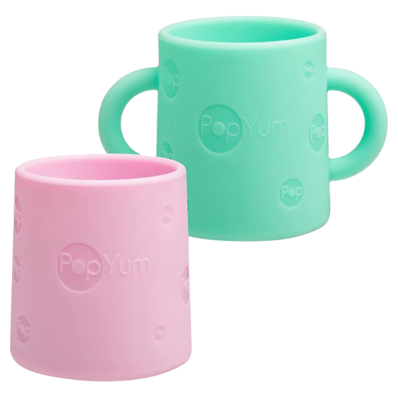 PopYum - Silicone Training Cup - 2pcs - Mint Green/Pink - 148ml