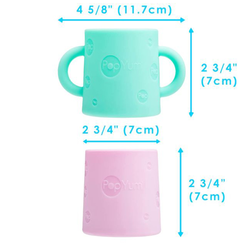 PopYum - Silicone Training Cup - 2pcs - Mint Green/Pink - 148ml