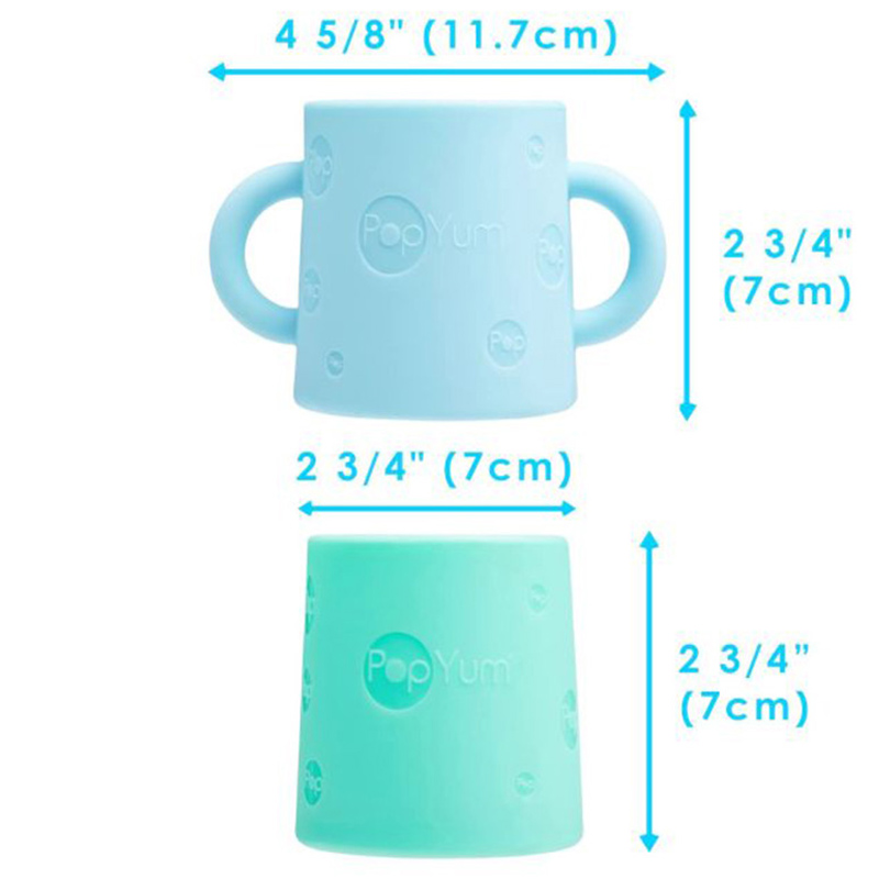 PopYum - Silicone Training Cup - 2pcs - Sky Blue/Green - 148ml