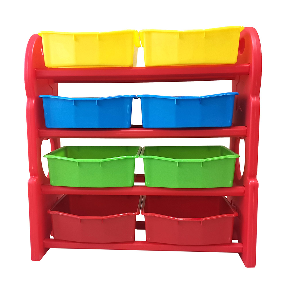 Home Canvas - Toy Organizer With Storage Bins - Red