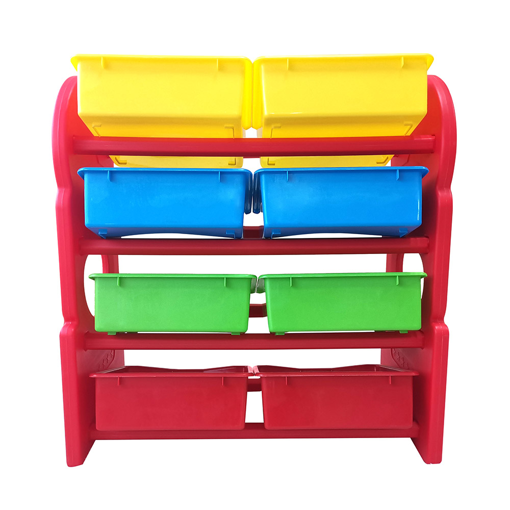 Home Canvas - Toy Organizer With Storage Bins - Red